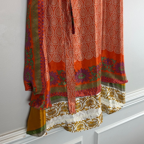 S.N.MODA Reversible 70% silk wrap skirt with tie one size - Picture 9 of 17